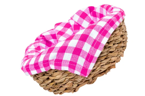 Cesta Picnic Vacía Primer Plano Una Cesta Paja Vacía Ella — Foto de Stock