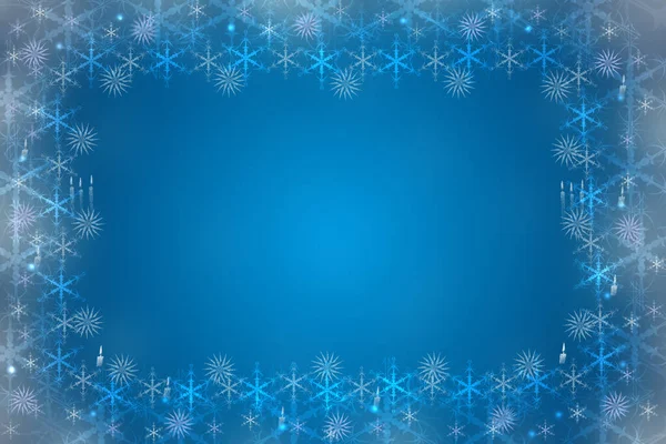 Modello Biglietto Natale Astratto Festivo Naturale Luce Blu Bianco Inverno — Foto Stock