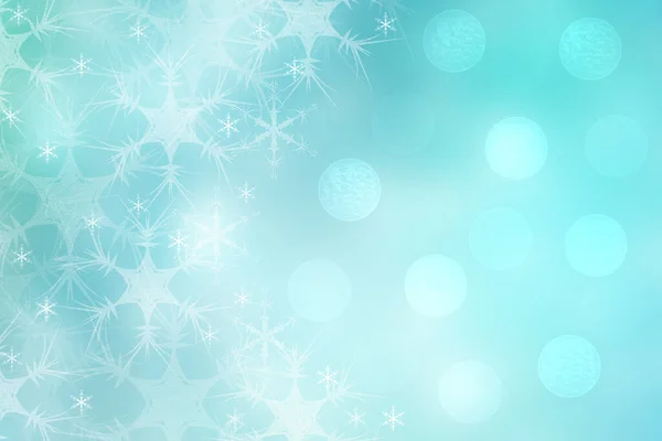 Modello Biglietto Natale Astratto Festivo Luce Naturale Turchese Blu Bianco — Foto Stock