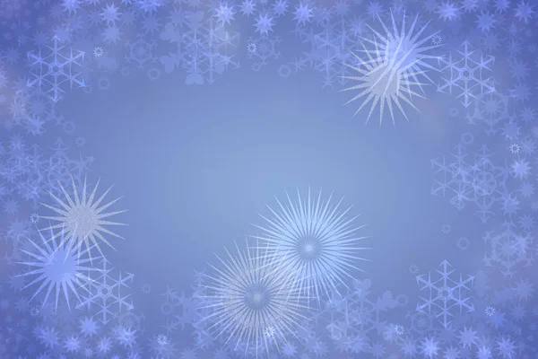 Christmas Card Template Abstract Festive Bright Blue White Winter Christmas — Stock Photo, Image