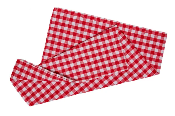 Handdoeken Geïsoleerd Close Van Rode Witte Geruite Servet Picknicktafelkleed Textuur — Stockfoto