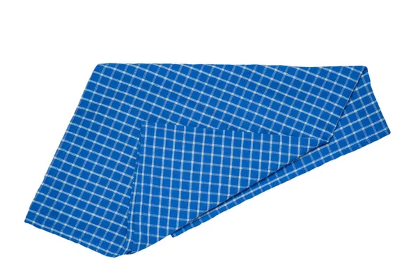 Handdukar Isolerade Närbild Blå Och Vit Rutig Servett Eller Picknick — Stockfoto