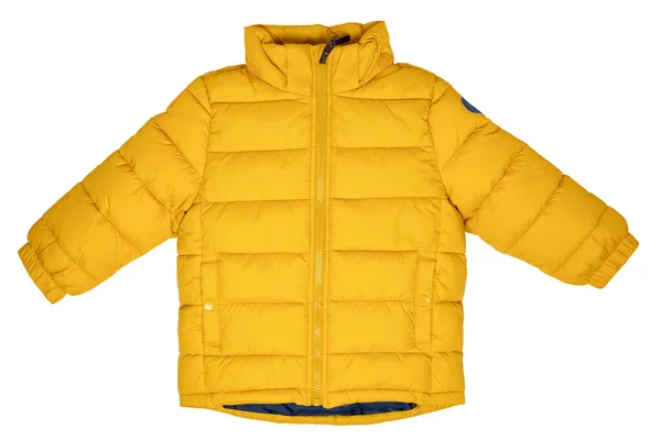 Chaqueta Para Niños Chaqueta Invierno Elegante Amarilla Cálida Para Niños — Foto de Stock