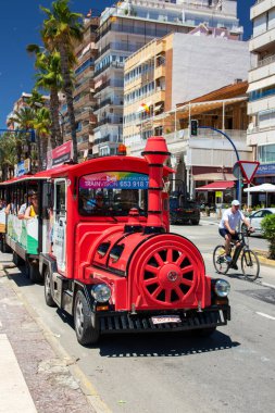 Calpe, Spain, Costa Blanca 3 Sep 2025. An ice cream parlour in the old town of Calpe with a beautifully designed and painted faade featuring countless flamingos.
