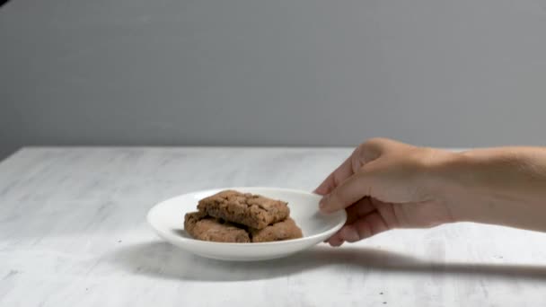 Biscotti fatti in casa e ricotta . — Video Stock