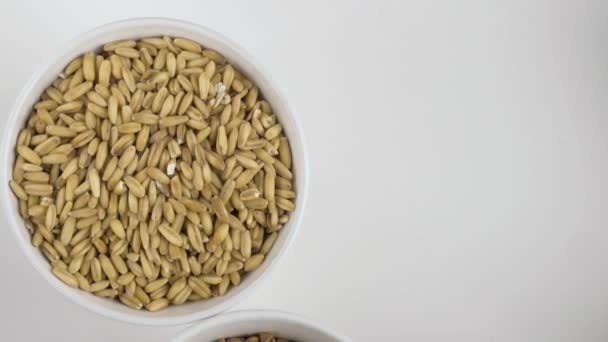 Mixed couscous, bulgur , chickpeas, buckwheat and wheat. — Stock Video