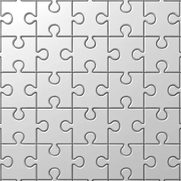 Puzzle Bianco Pezzi Sfondo Con Ombra Rendering — Foto Stock