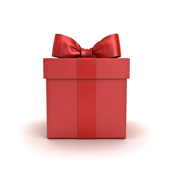 Rote Geschenkschachtel Oder Geschenkschachtel Mit Roter Schleife Isoliert Auf Weißem — Stockfoto