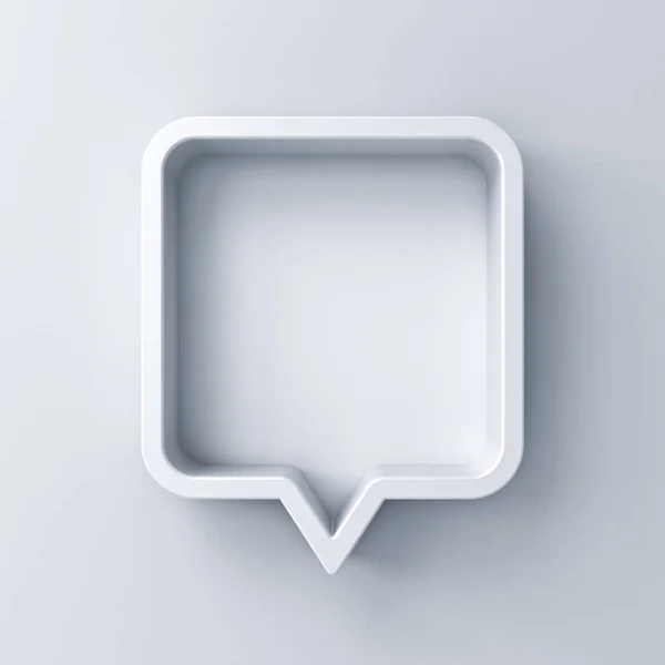 Speech Bubble Blank White Rounded Square Chat Pin Shadow Isolated — Stock Photo, Image