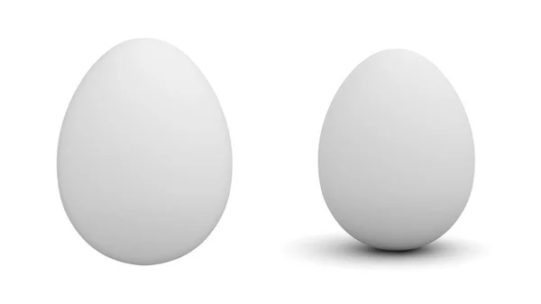 White Egg Isolated White Background Shadow Rendering — Stock Photo, Image