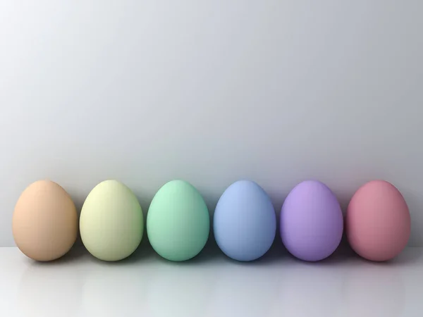 Colorful Easter Eggs White Background Shadows Reflections Rendering — Stock Photo, Image