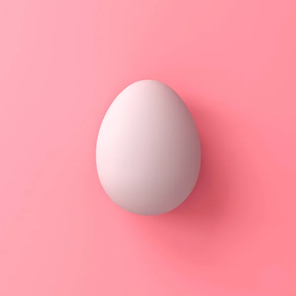 White Egg Pink Pastel Color Background Shadows Rendering — Stock Photo, Image