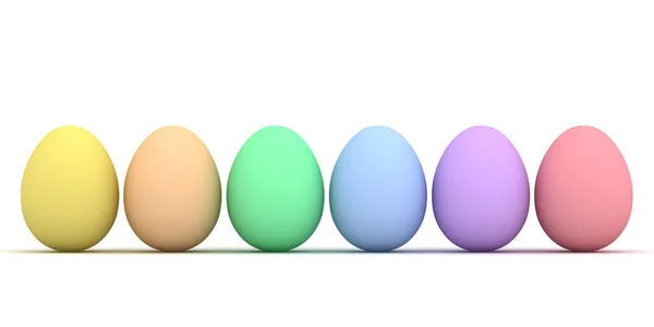 Colorful Easter Eggs Isolated White Background Shadow Rendering — Stock Photo, Image