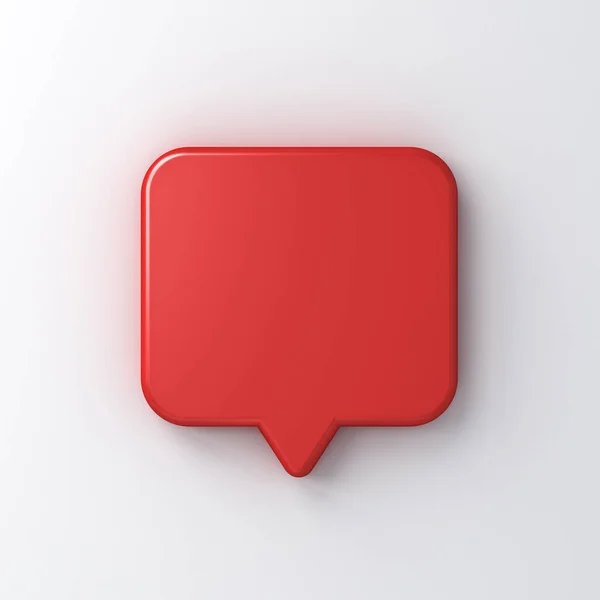 Blank Red Speech Bubble Pin Isolated White Background Shadow Rendering — Stock Photo, Image