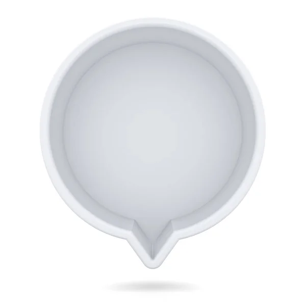 Boş Beyaz Yuvarlak Konuşma Balonu Pin Gölge Render Ile Beyaz — Stok fotoğraf