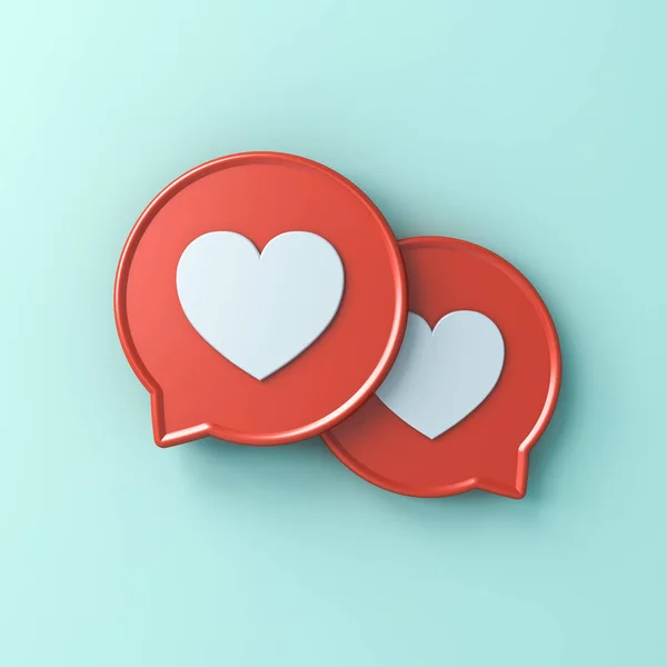 Notification Des Médias Sociaux Amour Comme Des Icônes Coeur Sur — Photo