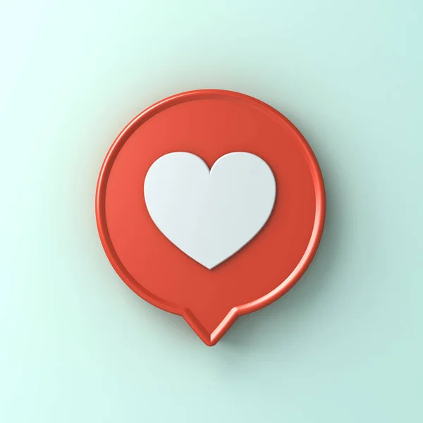 Sosyal Medya Bildirimi Kırmızı Yuvarlak Pin Kalp Simgesi Gibi Aşk — Stok fotoğraf