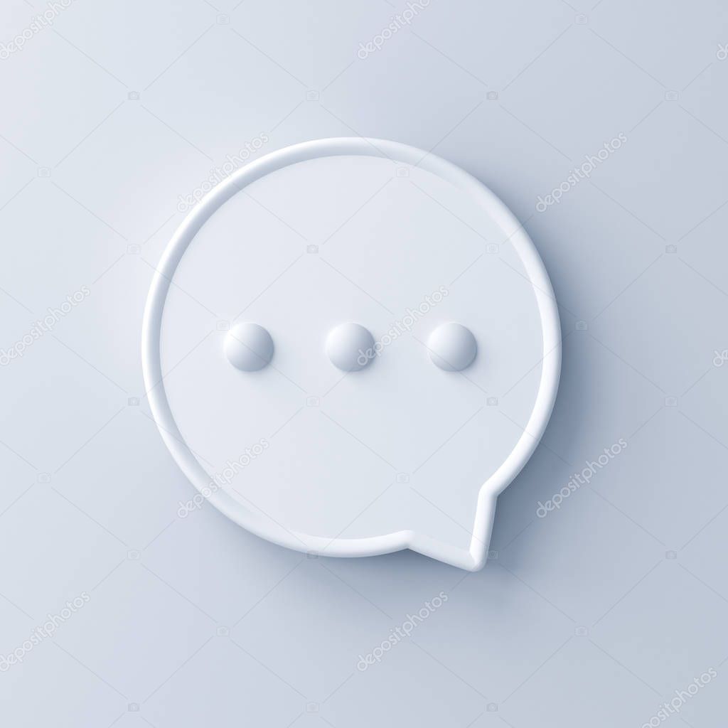 Abstract 3d speech bubble isolated on white background with shadow 3D rendering