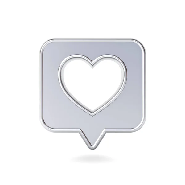 Social Media Notifica Amore Come Icona Con Foro Forma Cuore — Foto Stock