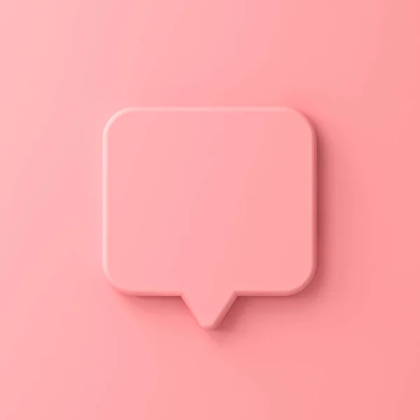 Blank Pink Pastel Color Speech Bubble Pin Isolated Pink Wall — Stock Photo, Image