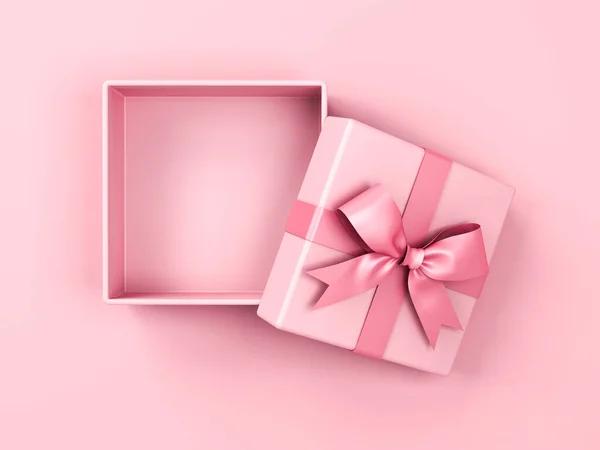 Blank Pink Pastel Color Present Box Open Gift Box Pink — Stock Photo, Image
