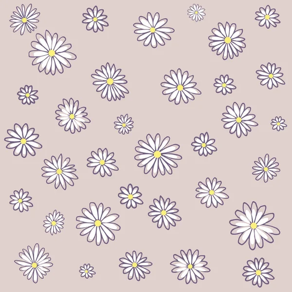 Pembe arka planda beyaz papatyalar kusursuz vektör deseni. Düz dizaynlı Daisy. Minik, dikişsiz desenler. Çiçekli, dikişsiz desenler. Vektör arkaplanı.