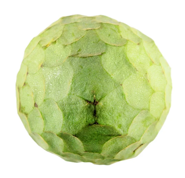 Fruto Cherimoya Verde Aislado Sobre Fondo Blanco — Foto de Stock