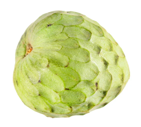 Fruto Cherimoya Verde Aislado Sobre Fondo Blanco — Foto de Stock