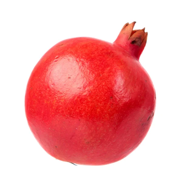 Fruta Romã Vermelha Madura Isolada Fundo Branco — Fotografia de Stock