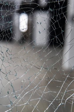 Kırık cam. Çatlak Web. Soyut arka plan