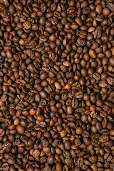 Roasted coffee beans background 
