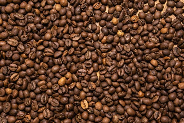 Roasted coffee beans background 