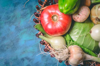 Domates, lahana, soğan, patates, biber, sarımsak, havuç ve pancar