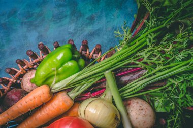 Domates, lahana, soğan, patates, biber, sarımsak, havuç ve pancar