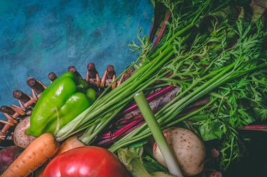 Domates, lahana, soğan, patates, biber, sarımsak, havuç ve pancar