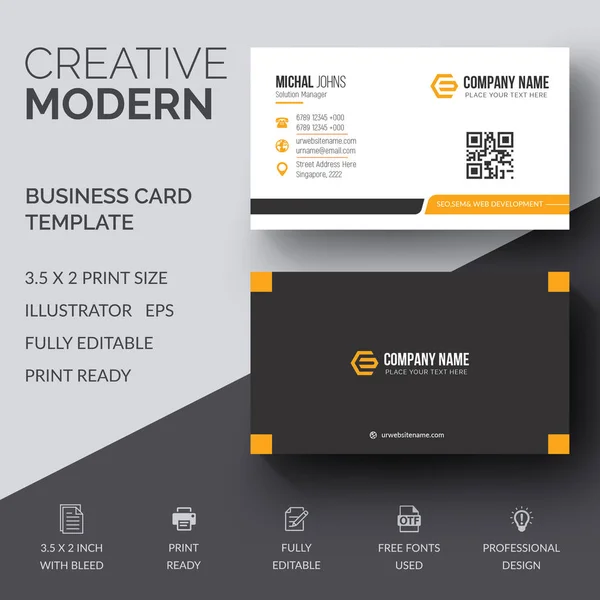 Modern Creative Business Card Name Card Horizontal Simple Clean ...