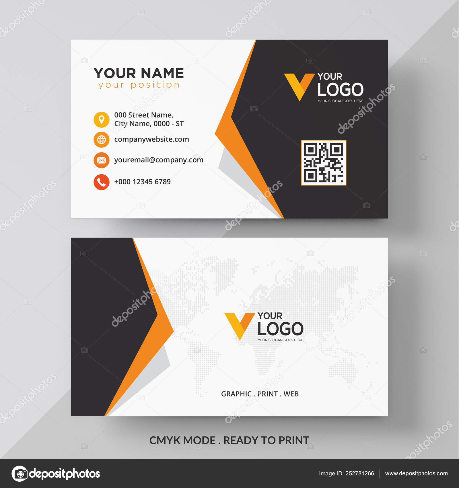 Modern Creative Business Card Name Card Horizontal Simple Clean Intended For Place Card Size Template