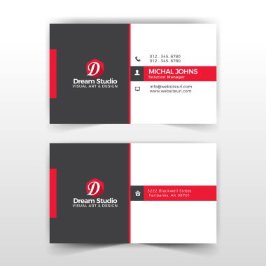 Modern yaratıcı kartvizit ve isim kartı, yatay basit temiz şablon vektör tasarımı, dikdörtgen boyutunda yerleşim