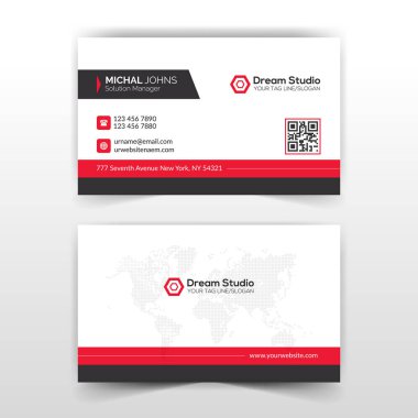 Modern yaratıcı kartvizit ve isim kartı, yatay basit temiz şablon vektör tasarımı, dikdörtgen boyutunda yerleşim