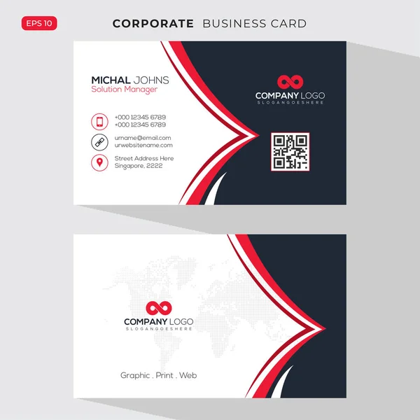 Modern Creative Business Card Name Card Horizontal Simple Clean Template Stock Illustration