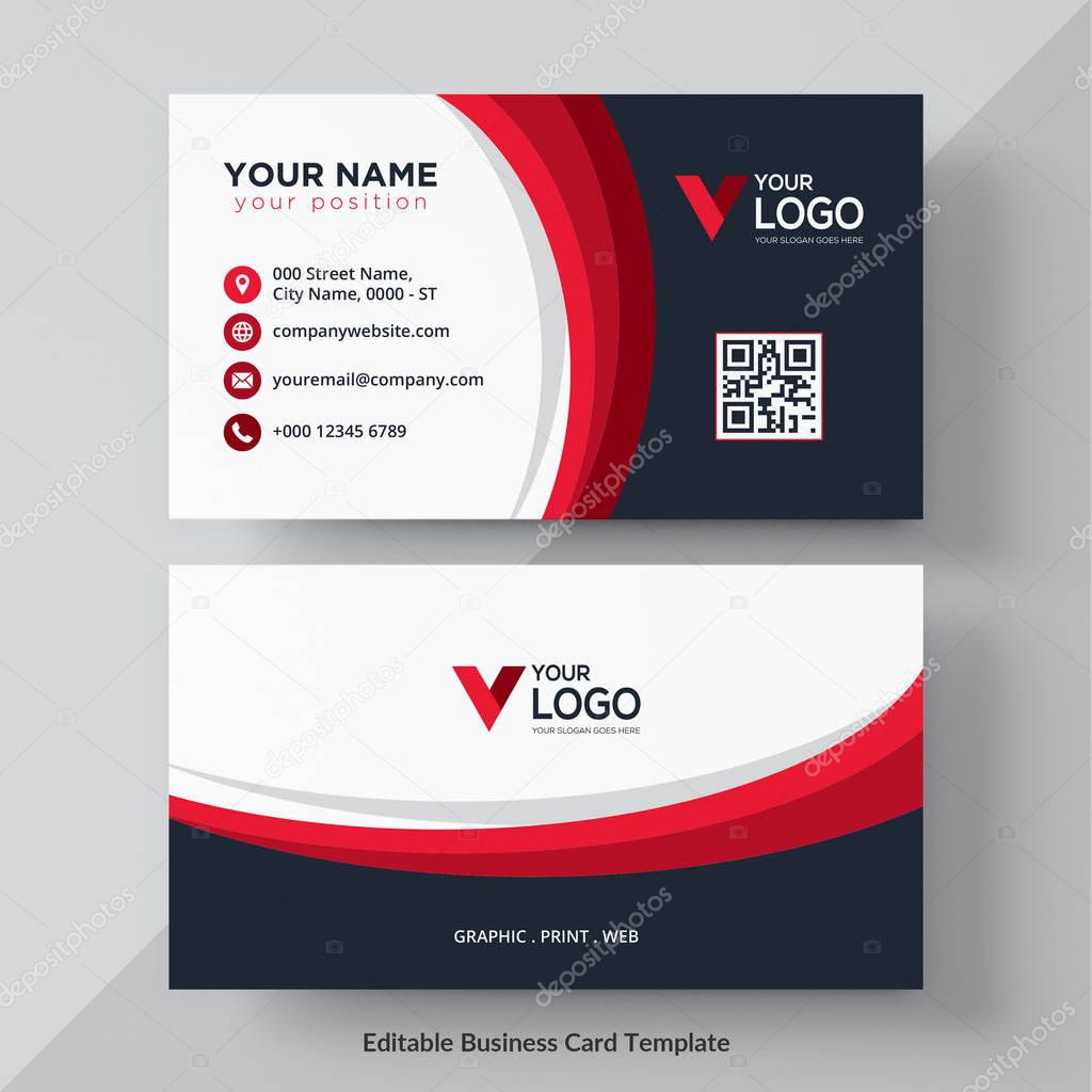 Modern creative business card and name card,horizontal simple clean template vector design, layout in rectangle size
