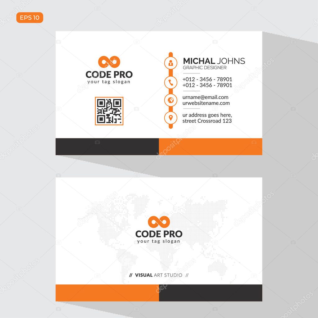 Modern creative business card and name card,horizontal simple clean template vector design, layout in rectangle size