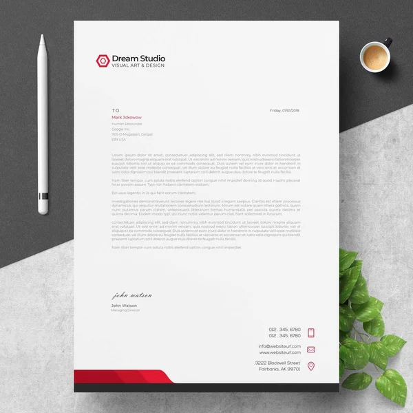 Design Moderno Modello Carta Intestata — Vettoriale Stock