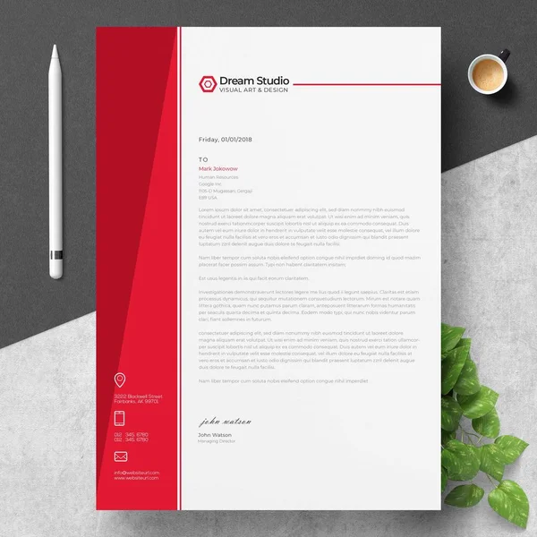 Modern Letterhead Template Design — Stock Vector