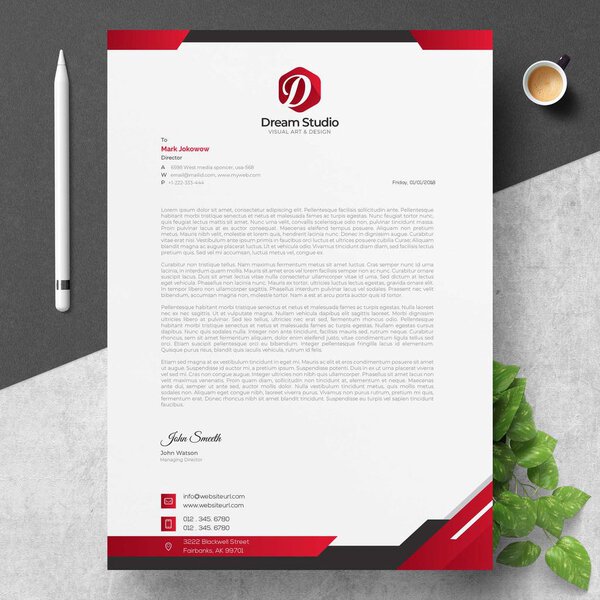 Modern letterhead template design