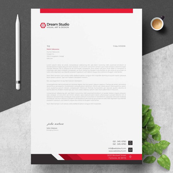 Modern letterhead template design