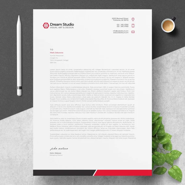 Modern Letterhead Template Design Stock Illustration