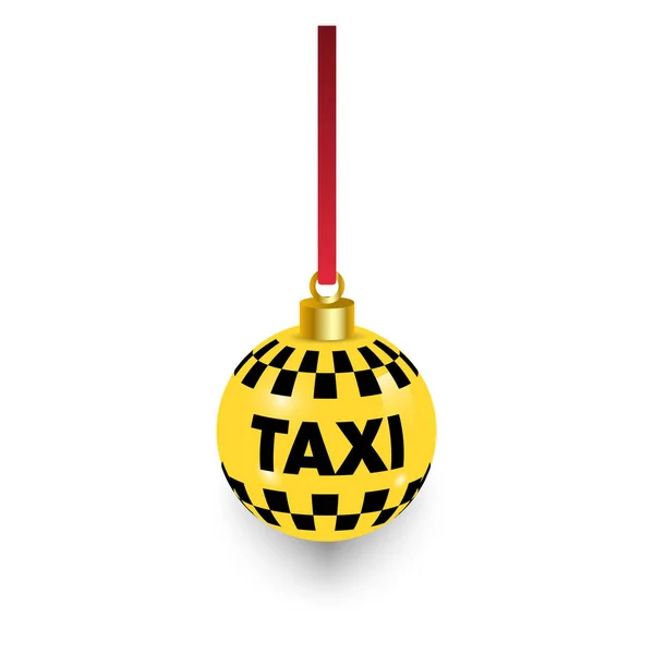 Bola Taxi Navidad Ilustración Vectorial Christmas Taxi Ball — Vector de stock