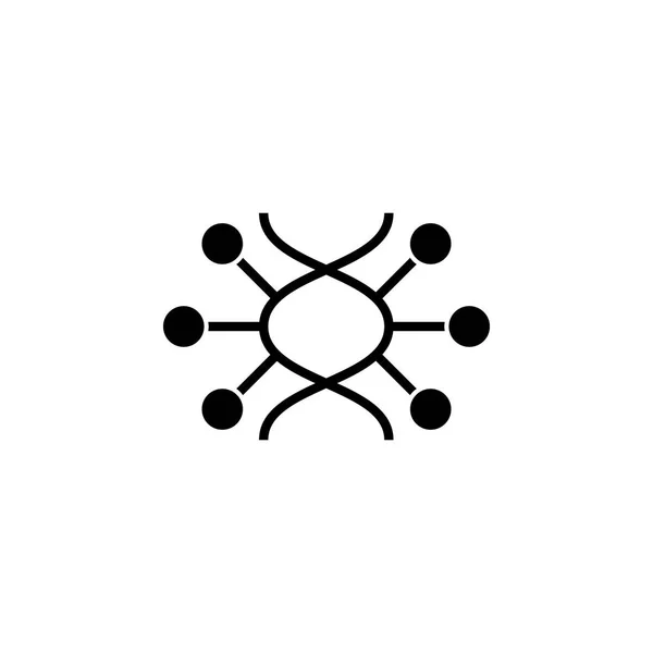 Линейный Значок Днк Вектора Тонкая Линия Днк Молекулярным Знаком Элементом — стоковый вектор