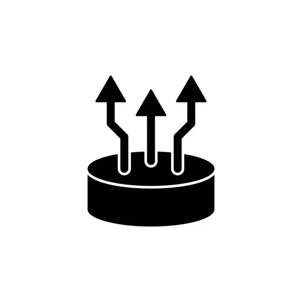 Wachsendes Balkendiagramm Symbol Schwarz Auf Weißem Hintergrund Vektorillustration Vektorsymbol — Stockvektor